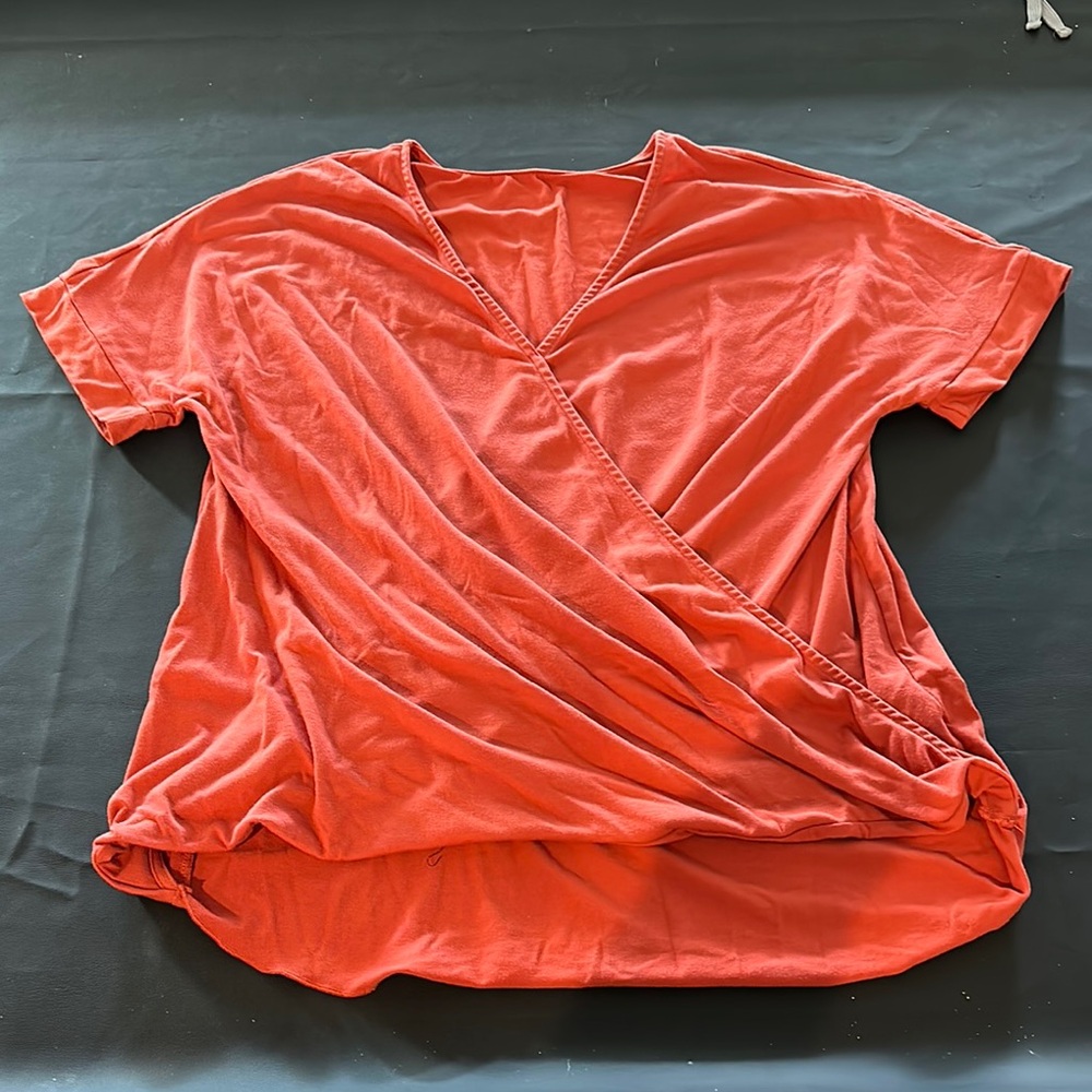 Women's V-Neck Wrap Top - Orange